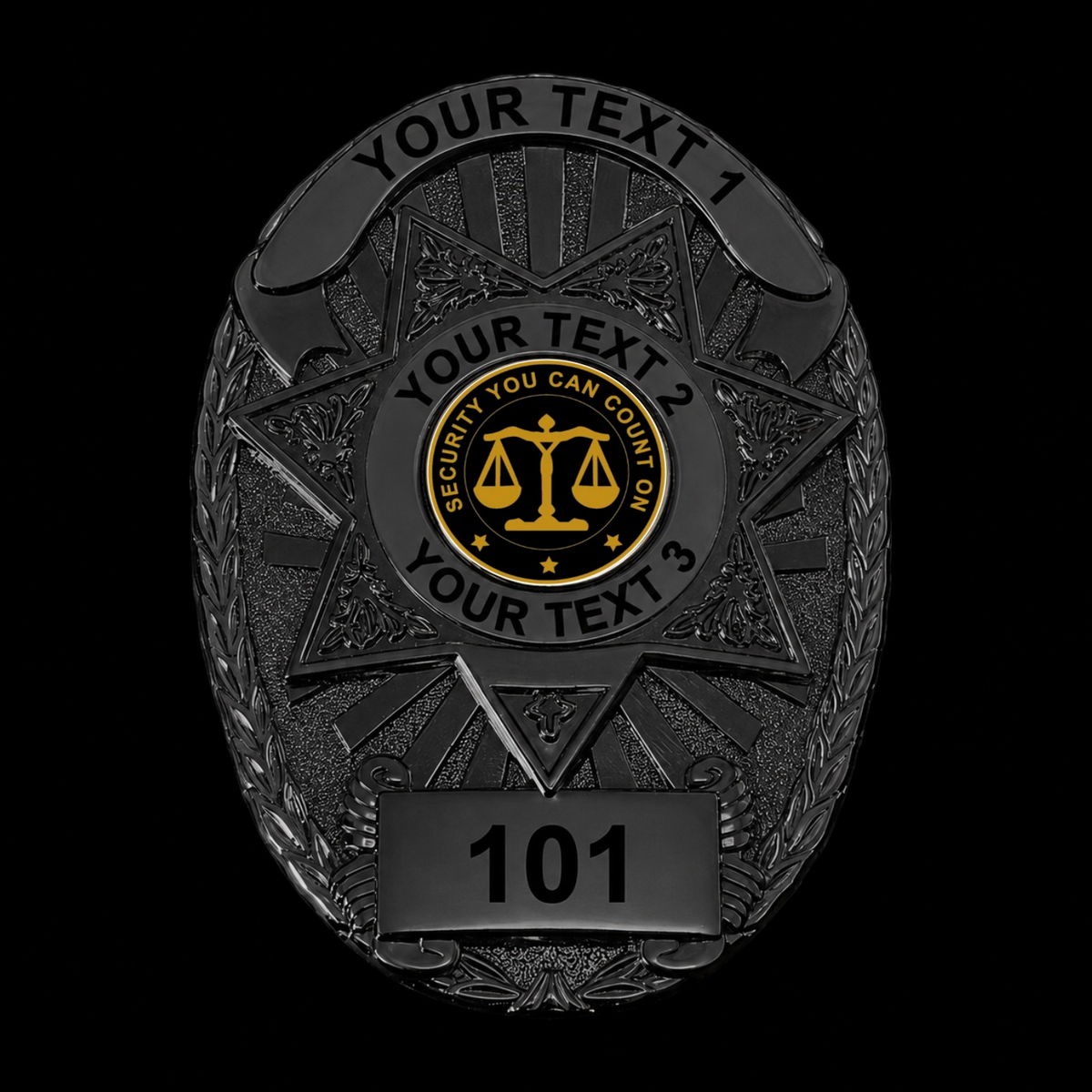 Customizable Badge MA07-Black