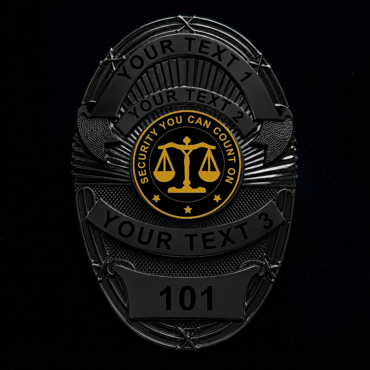 Customizable Badge MA18-Black