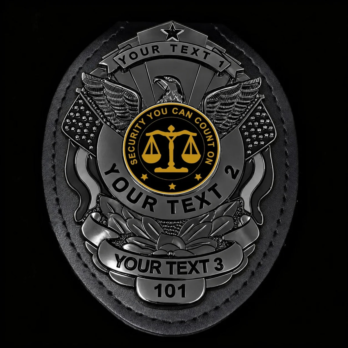 customizable badge ma23 black - BADGE+HOLDER