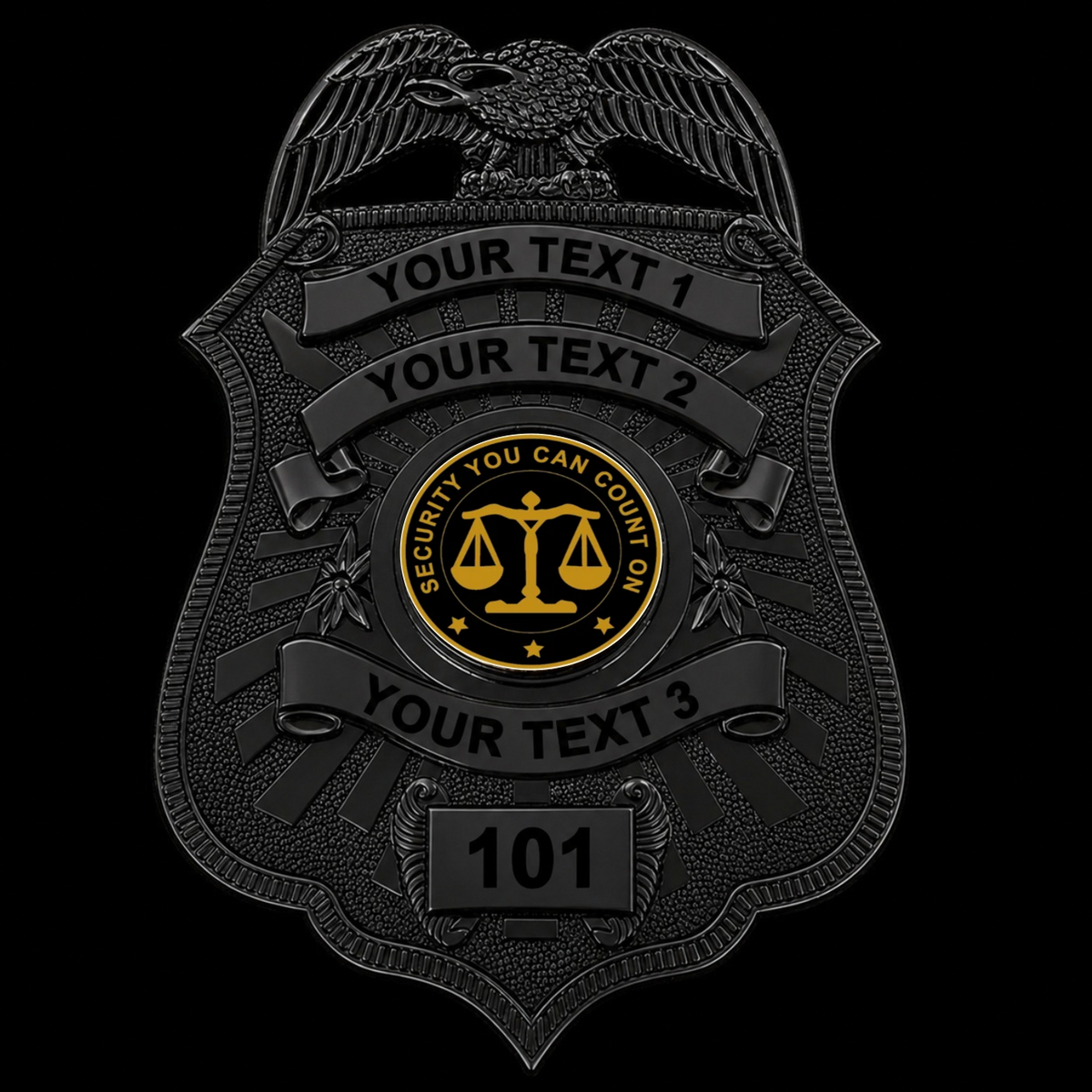 Customizable Badge MA25-Black