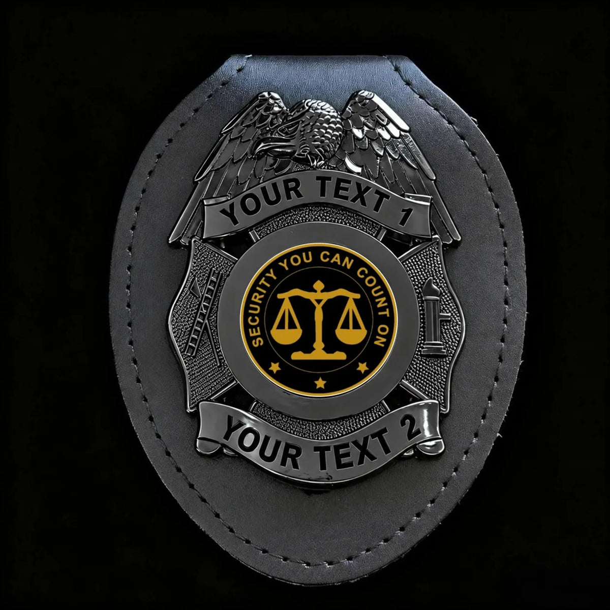 customizable badge ma28 black - BADGE+HOLDER