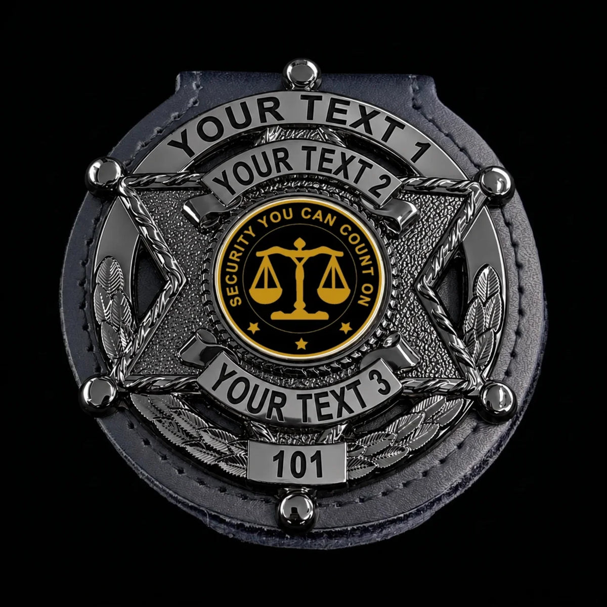customizable badge ma36 black - BADGE+HOLDER