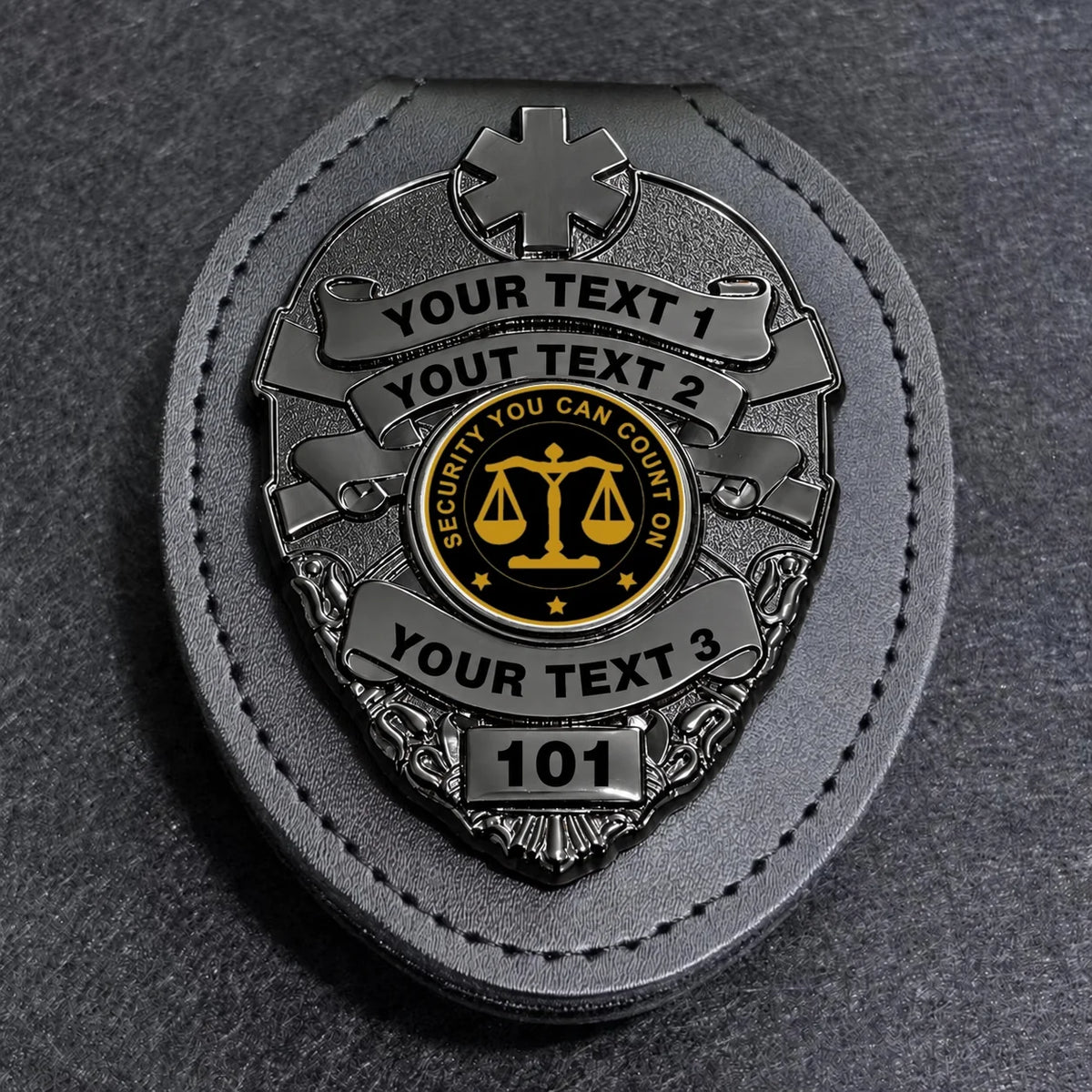 customizable badge ma52 black - BADGE+HOLDER