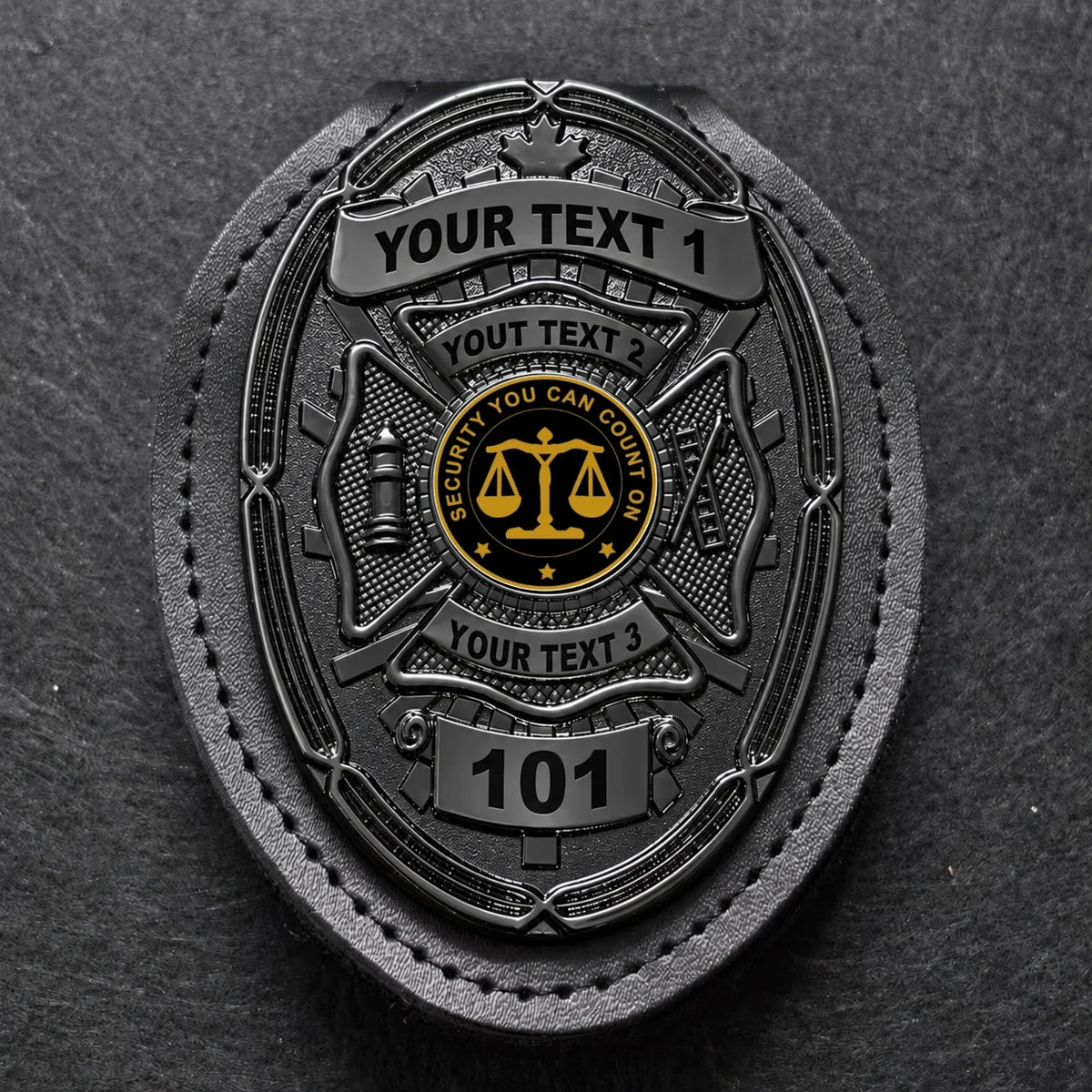 customizable badge ma53 black - BADGE+HOLDER
